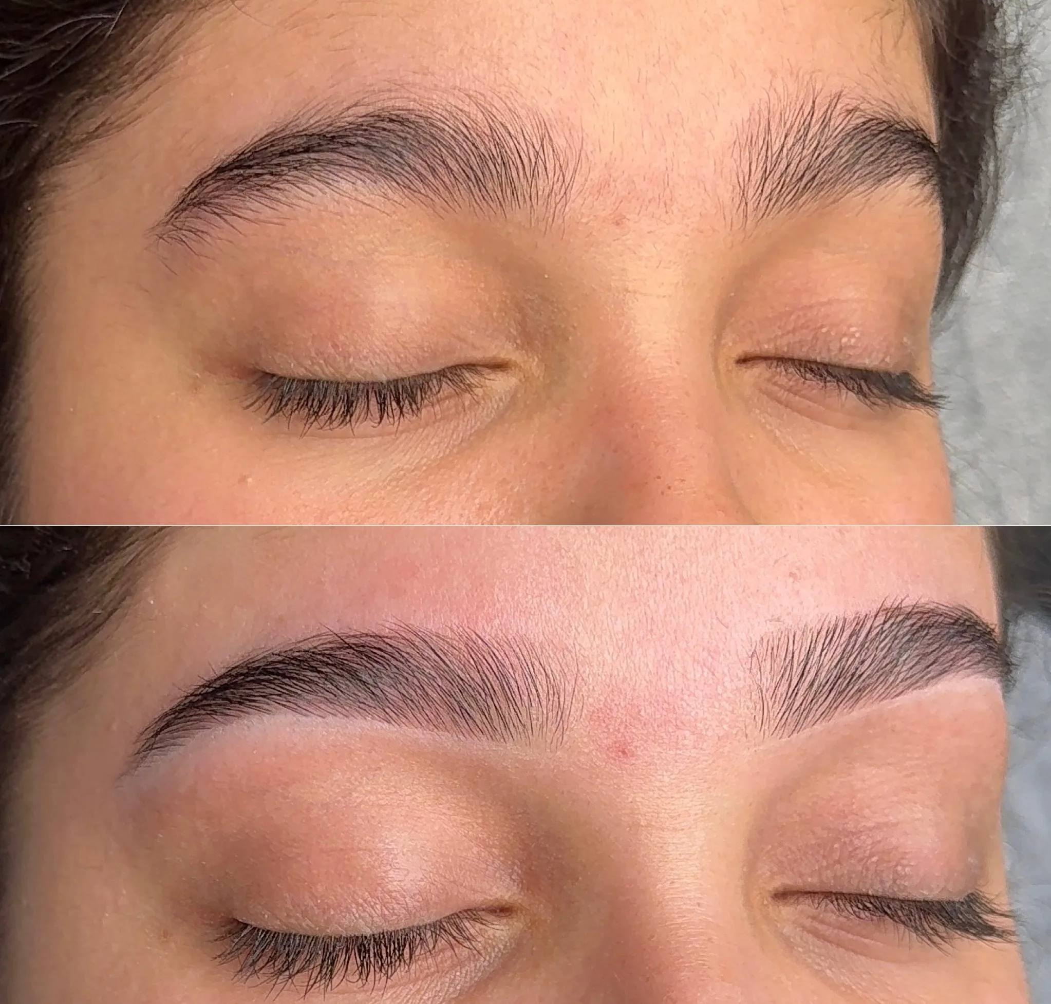 Clean, defined brow shape after waxing, Tampa
